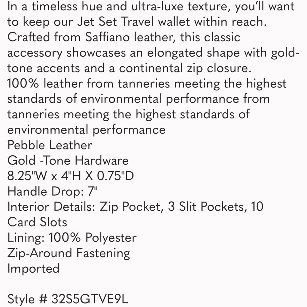 Jet Set Travel Wallet with Gold-Tone Accents
